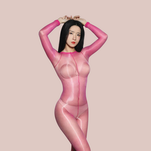 The pink nylon body stocking from House Of Chastity.