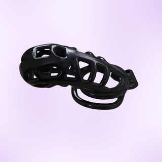 A view from above of the chastity cage