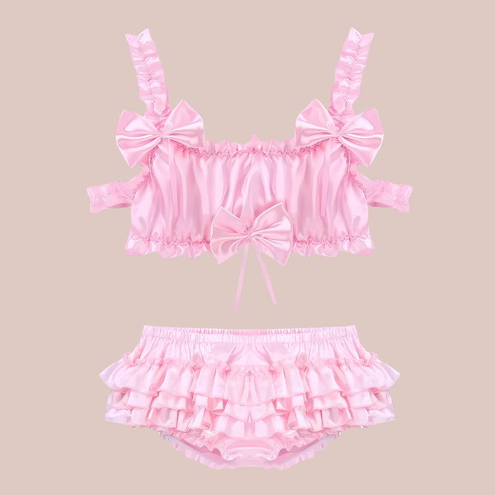 Satin Bra Top & Frilly Panties – House of Chastity