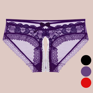 A front view of the mesh and lace panties, this image also shows all of the colorus available.