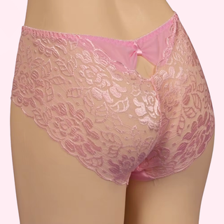 A rear view of the panties, the see through lace and gather top make for a sexy look.