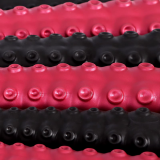 A close up the tentacle skin on the dildo