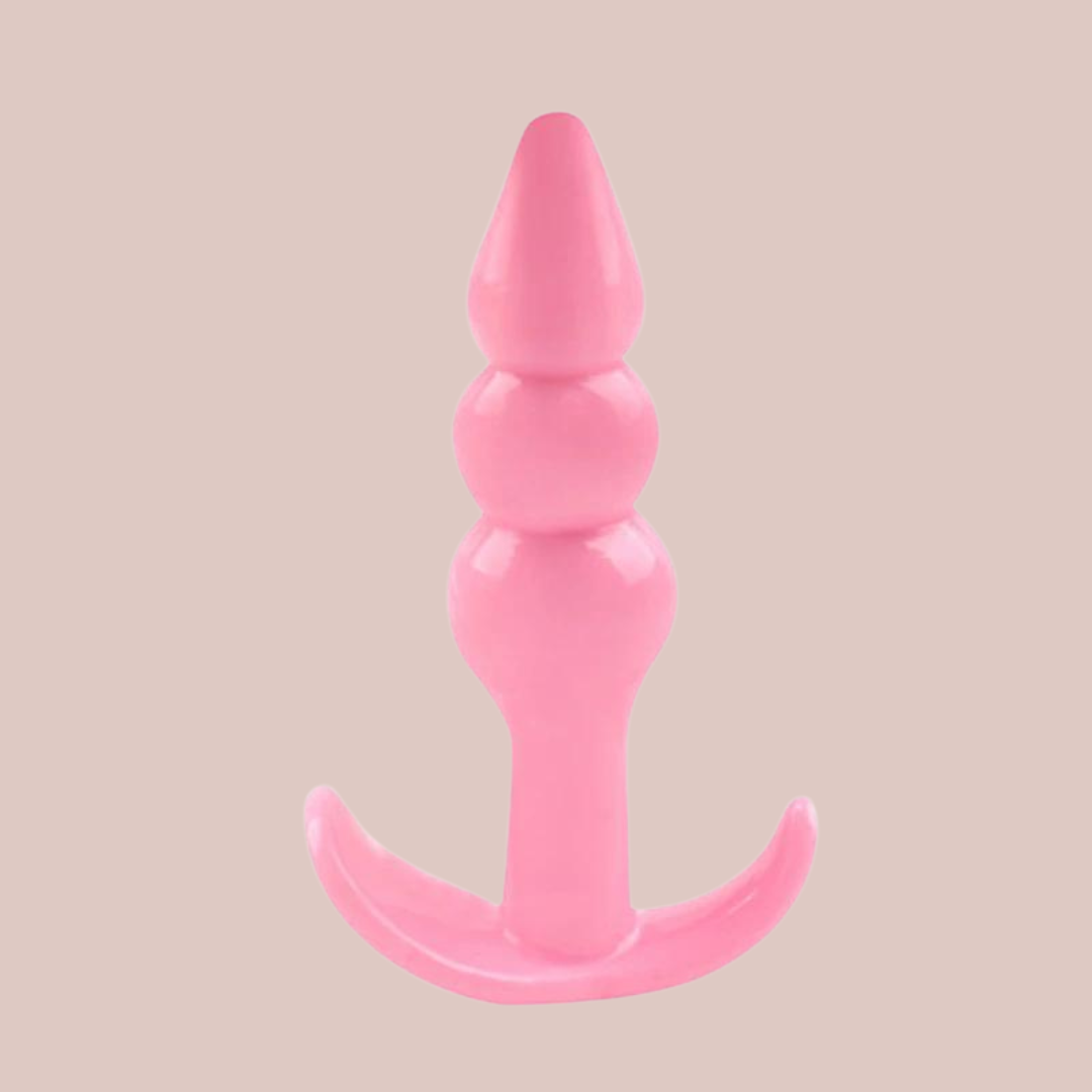 The pink triple bead anal plug