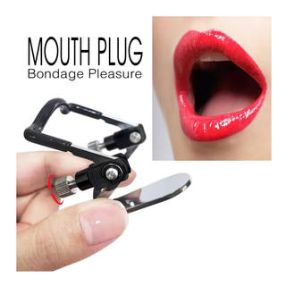 Mouth plug with a close-up of lips and text 'MOUTH PLUG Bondage Pleasure'.