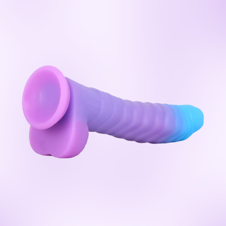 A rear view of the dildo showing the sucker base