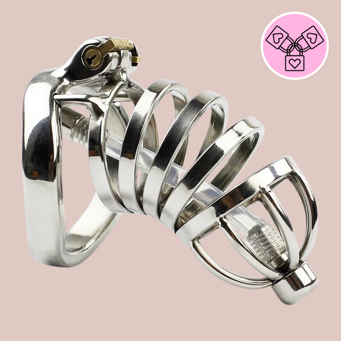 Bird Cage Horizontal Standard With Urethral Tube Metal Chastity Device