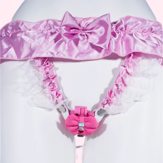 The chastity belt is shown on a model with a chastity cage attached - chastity cage not included.