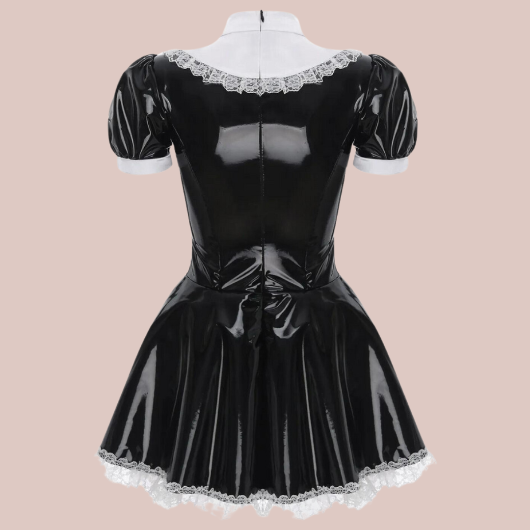 The Maisie Wet Look Maids Dress – House of Chastity