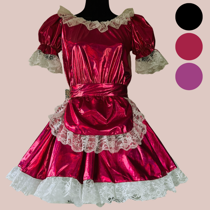 The Tammy Pink Metallic Sissy Maid Dress