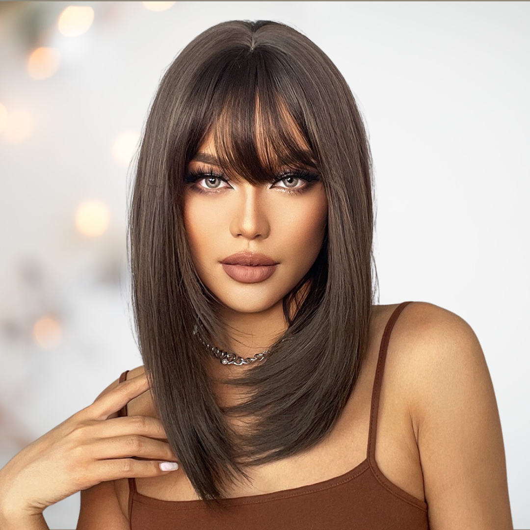 Long brown wig hot sale uk