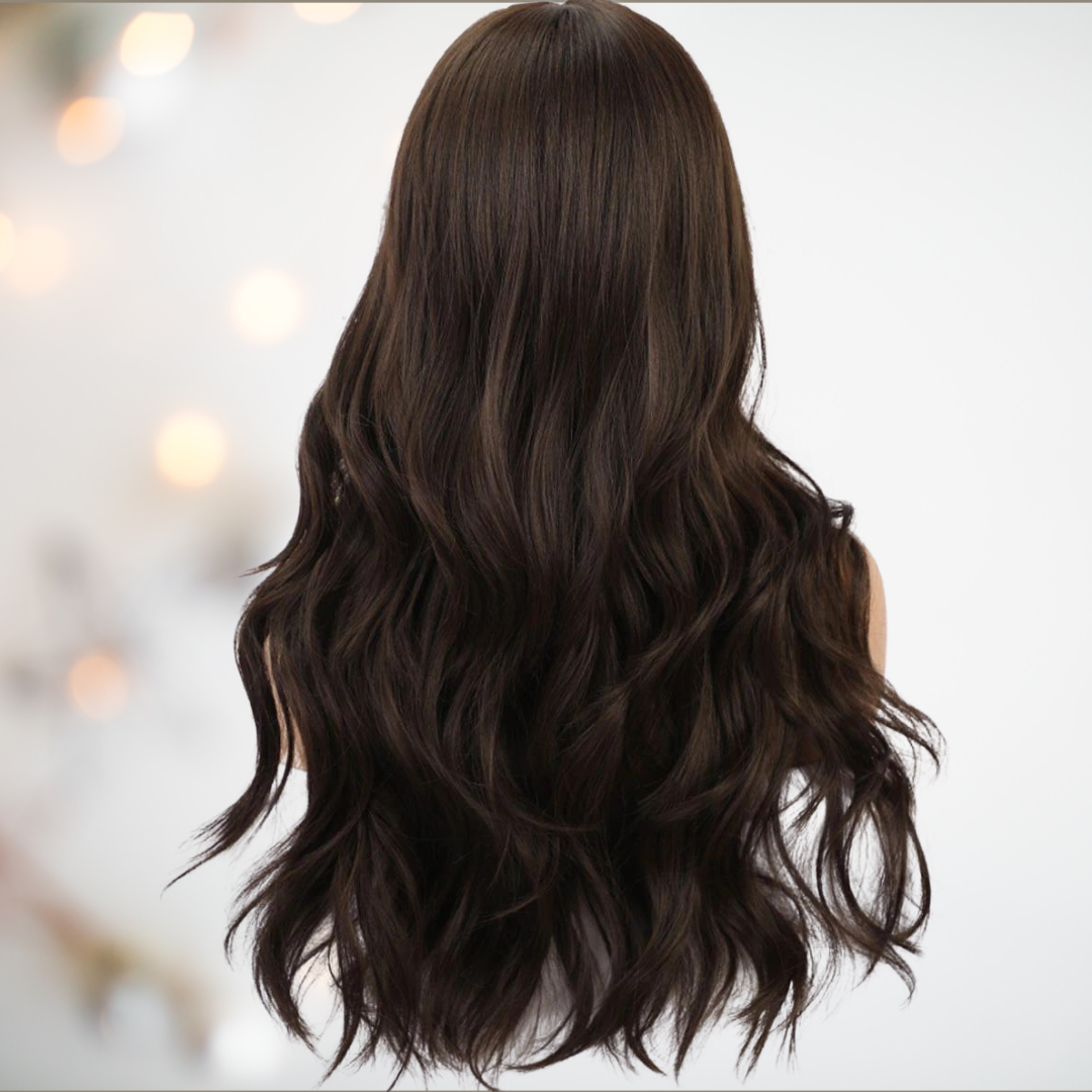 Long best sale dark wig