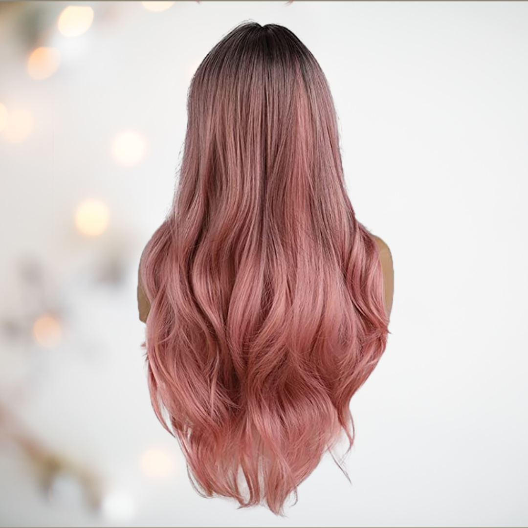 Rose colored discount wig