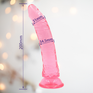 Showing the dimensions of the large dildo.
